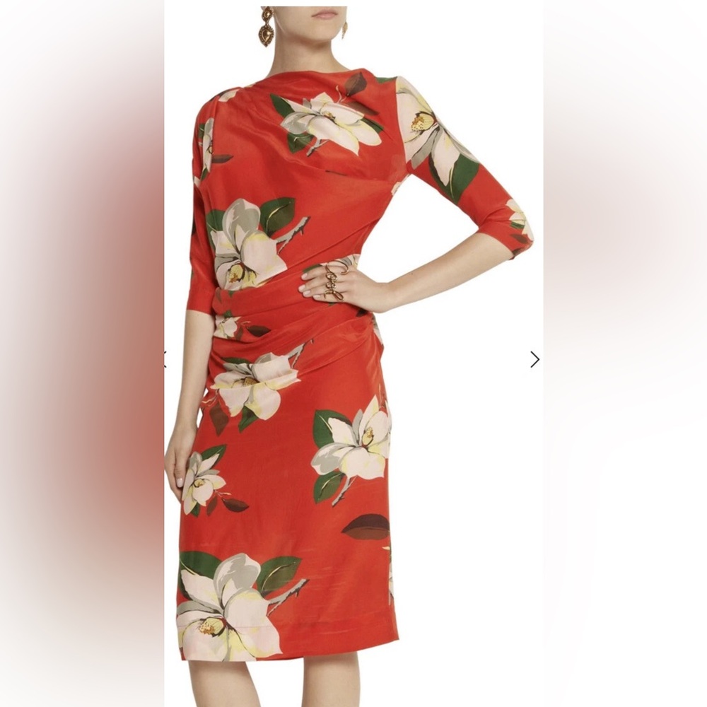 Vivienne Westwood Anglomania Dress Shaman magnolia-print crepe de chine dress